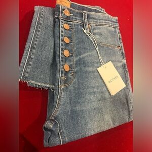 MOTHER SUPERIOR | The Insider Ankle Fray | Wash: Beyond Sky (Medium Blue Fade)